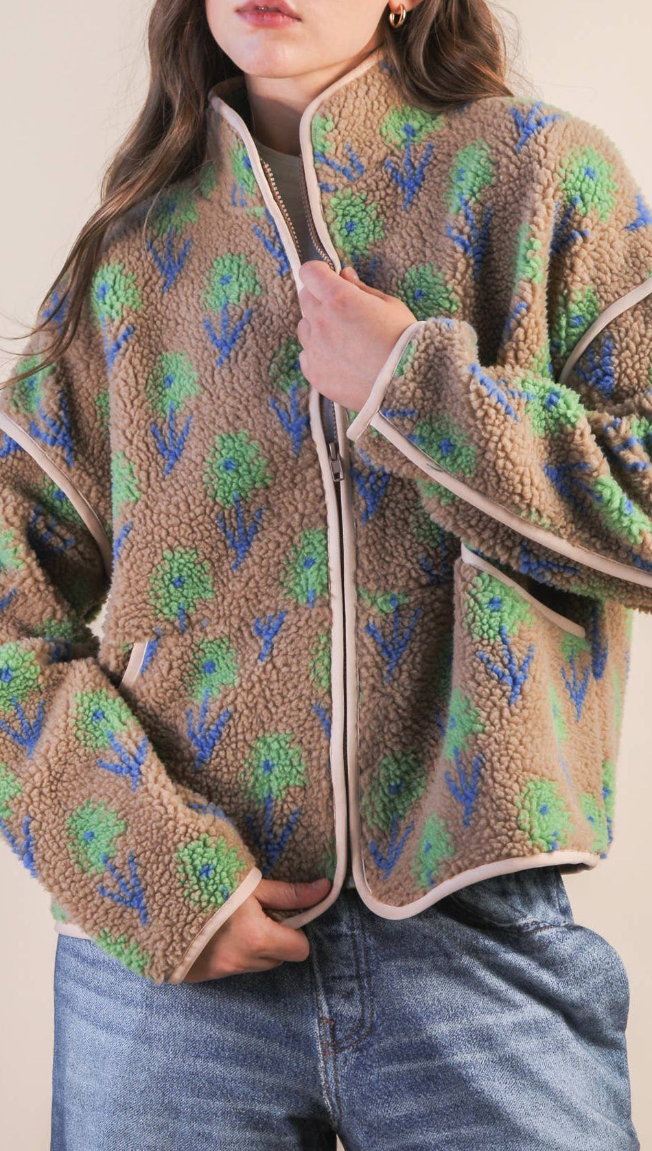 Sweet Caroline Oversized Flower Sherpa