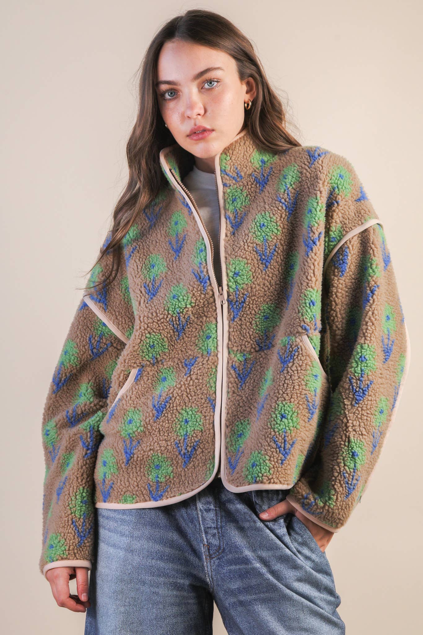 Sweet Caroline Oversized Flower Sherpa