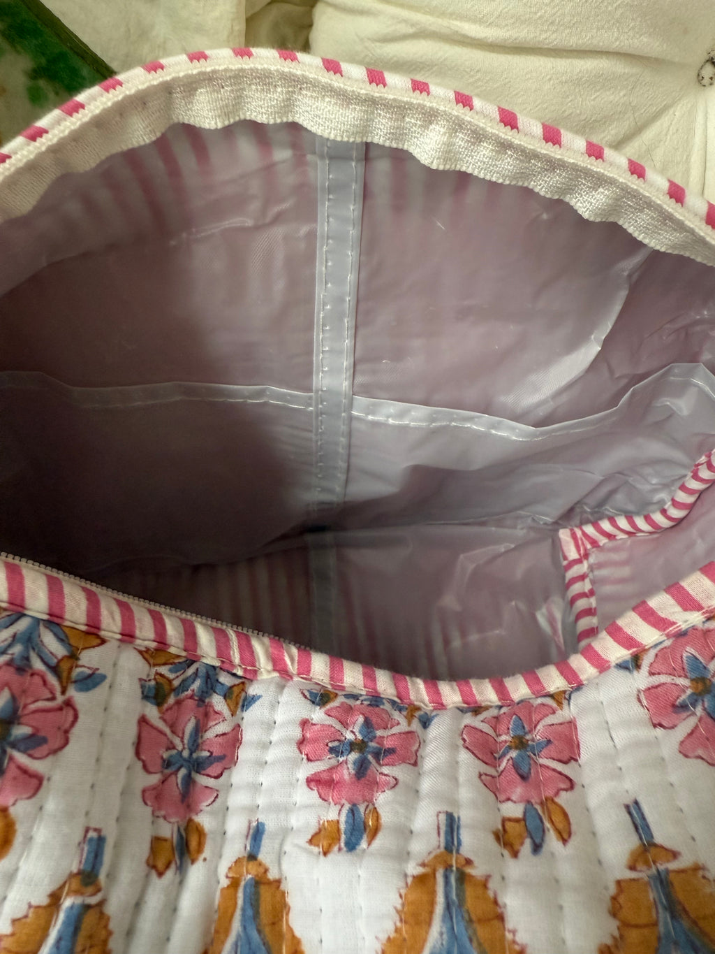 Honey Quilted Cosmetic Bag Set