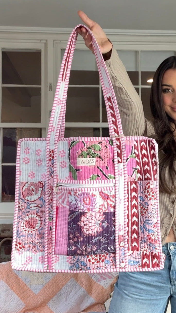 Rosie Patchwork Quilted Tote Bag