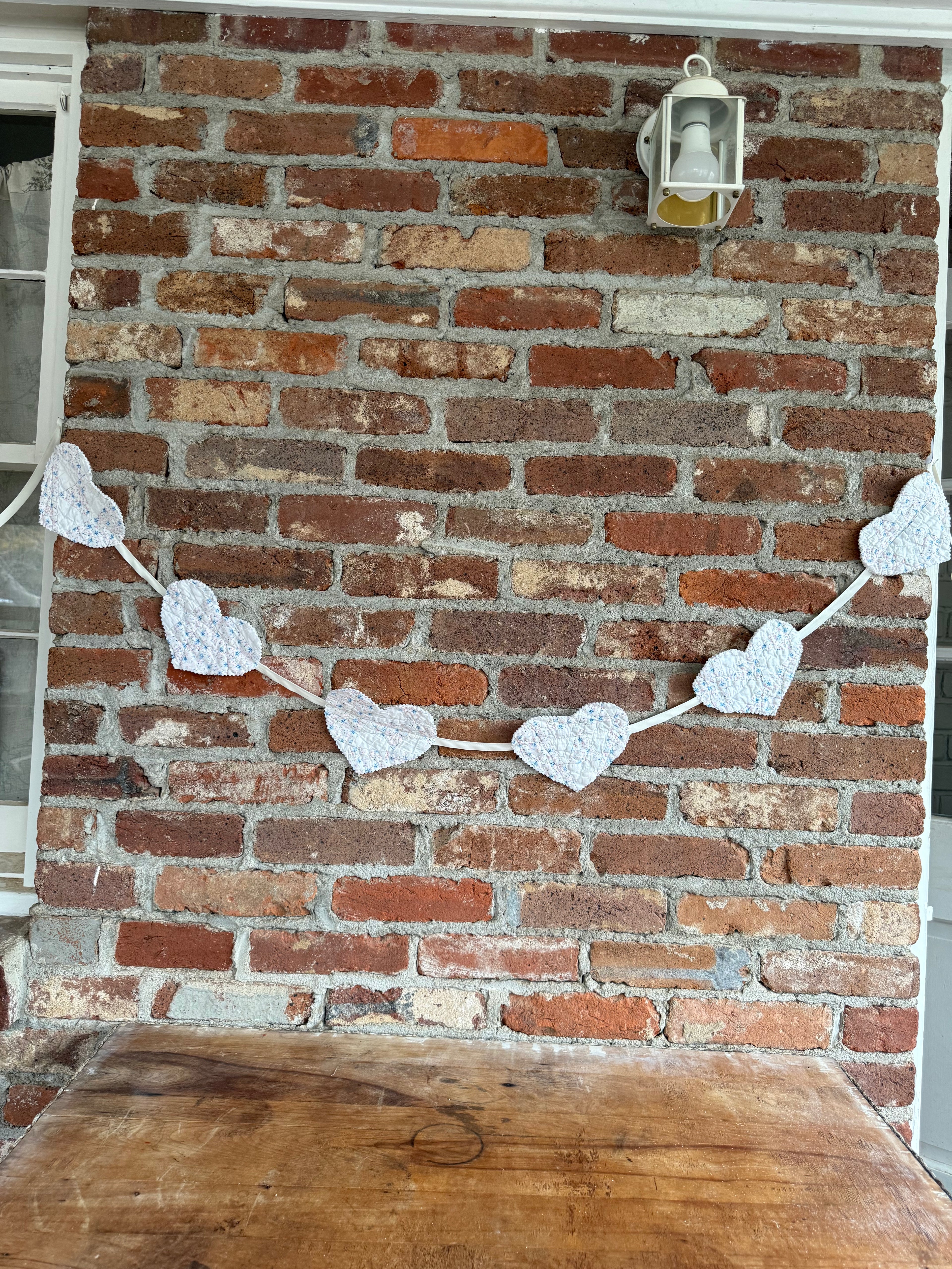 Daphne Pink & Blue Floral Heart Banner