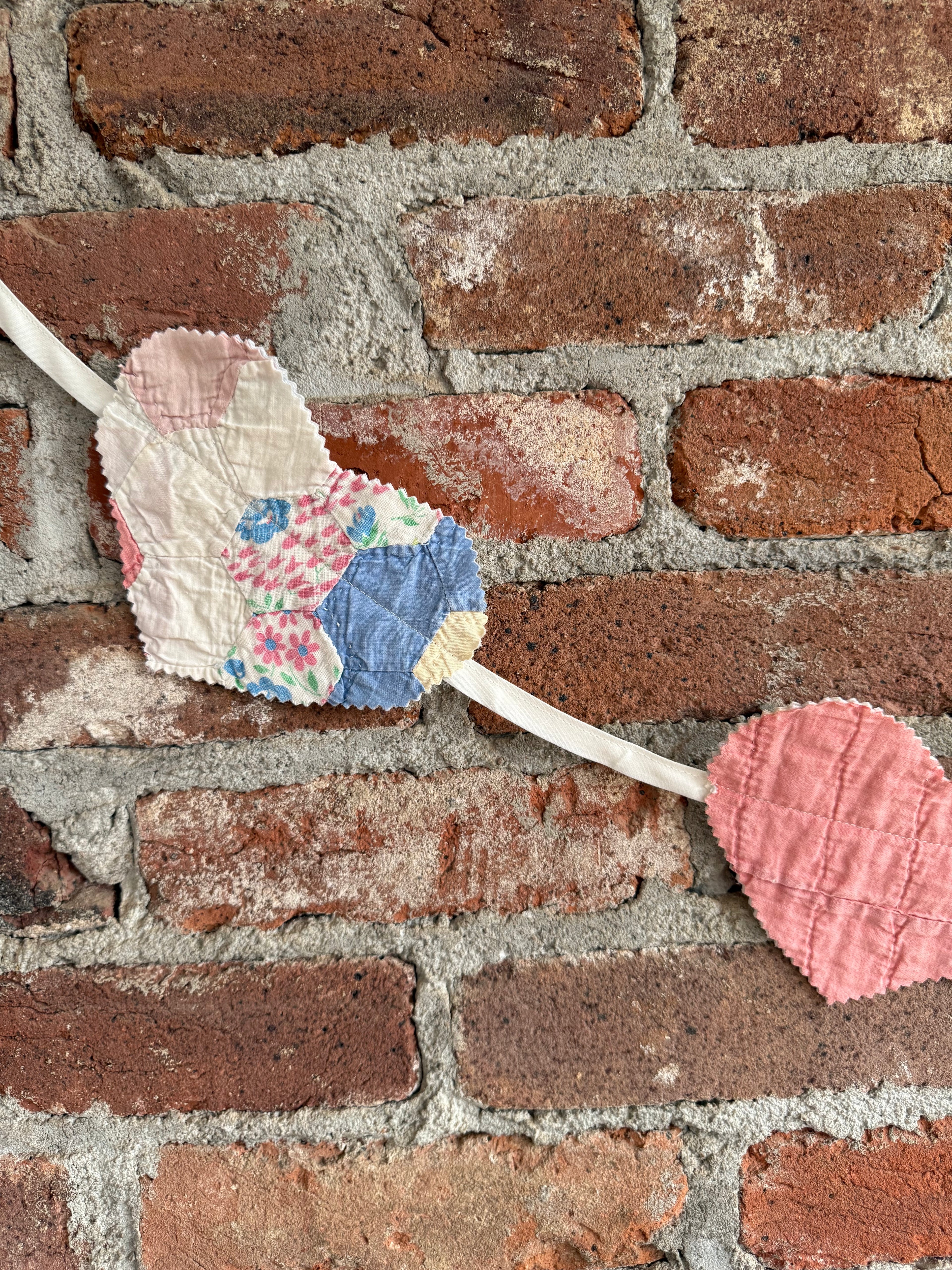 Delilah Mixed Quilted Heart Banner