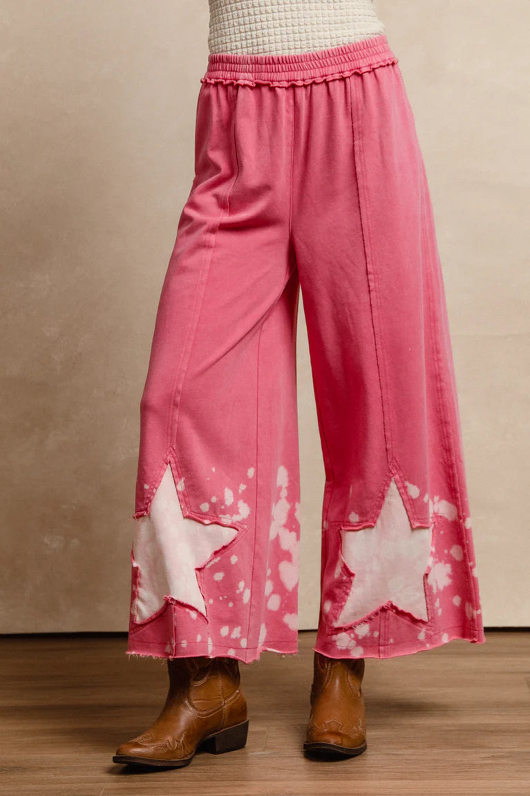 Sophia Pink Star Flare Pants