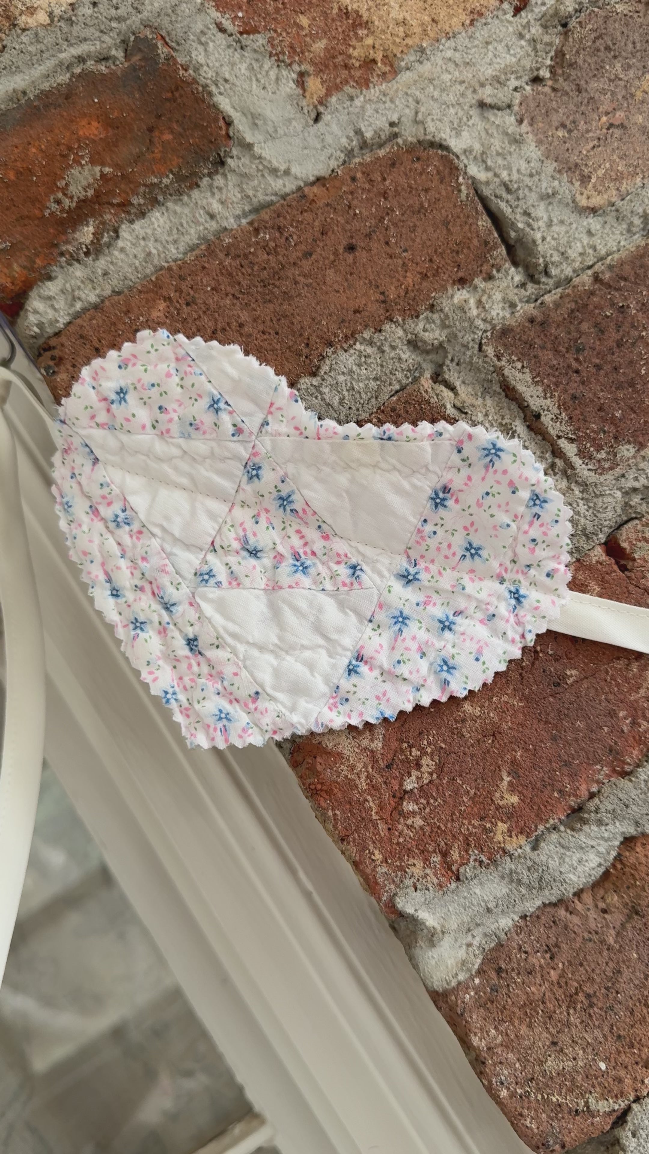 Daphne Pink & Blue Floral Heart Banner